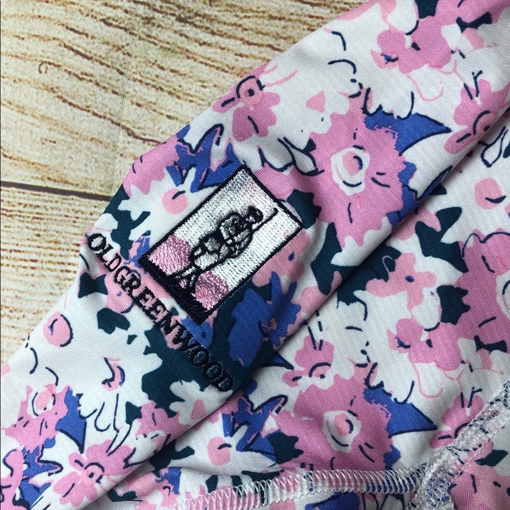 Puma Pink and Blue Floral Long Sleeve Quarter Zip Top - Picture 6 of 8